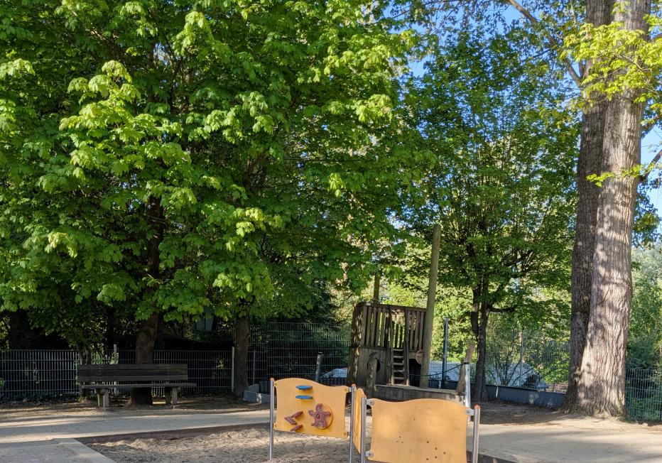 Garten mit Spielmöglichkeit im Sandkasten